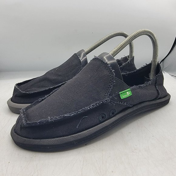 Sanuk Donna Daily Womens 7 Black Slip On Loafer Shoes Casual Walking Comfort - Picture 4 of 15